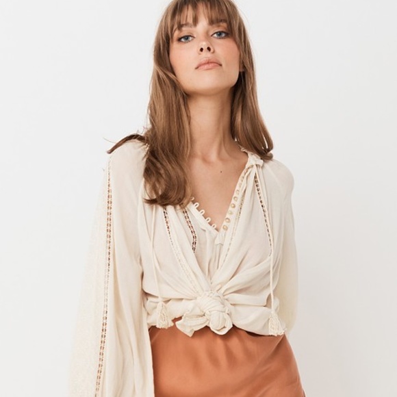RESERVED FOR TRADE Spell and The Gypsy Collective  Loves Me Not Blouse Ivory S - Picture 7 of 7
